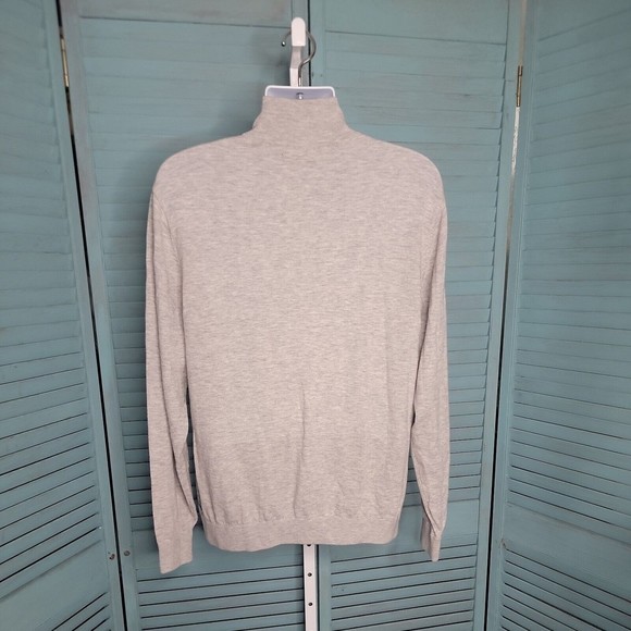 Oxford Golf Zip Up  Sz L Knit Collared Sweater Heather Gray Long Sleeve - Picture 5 of 7